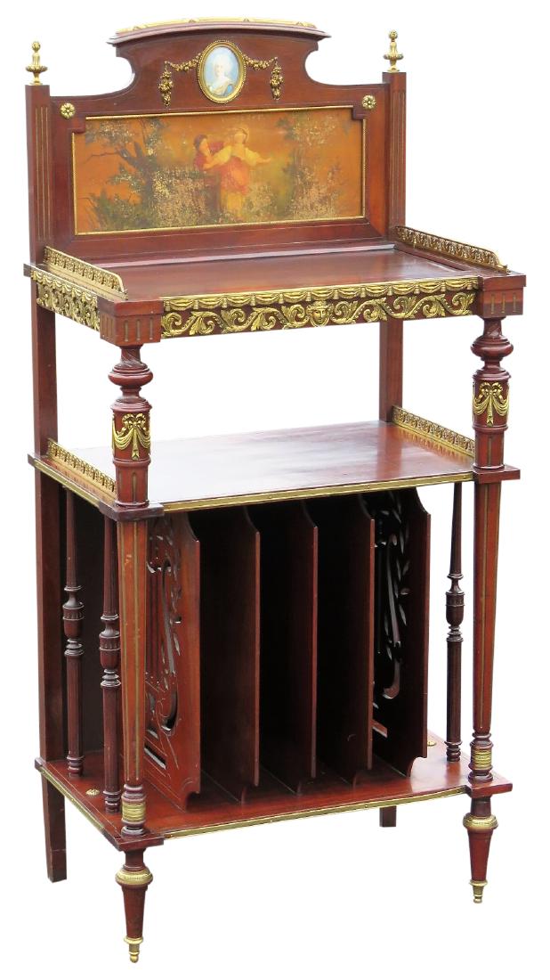 FRENCH STYLE BRASS & WALNUT MUSIC STAND mann. LINKE (1 of 8)