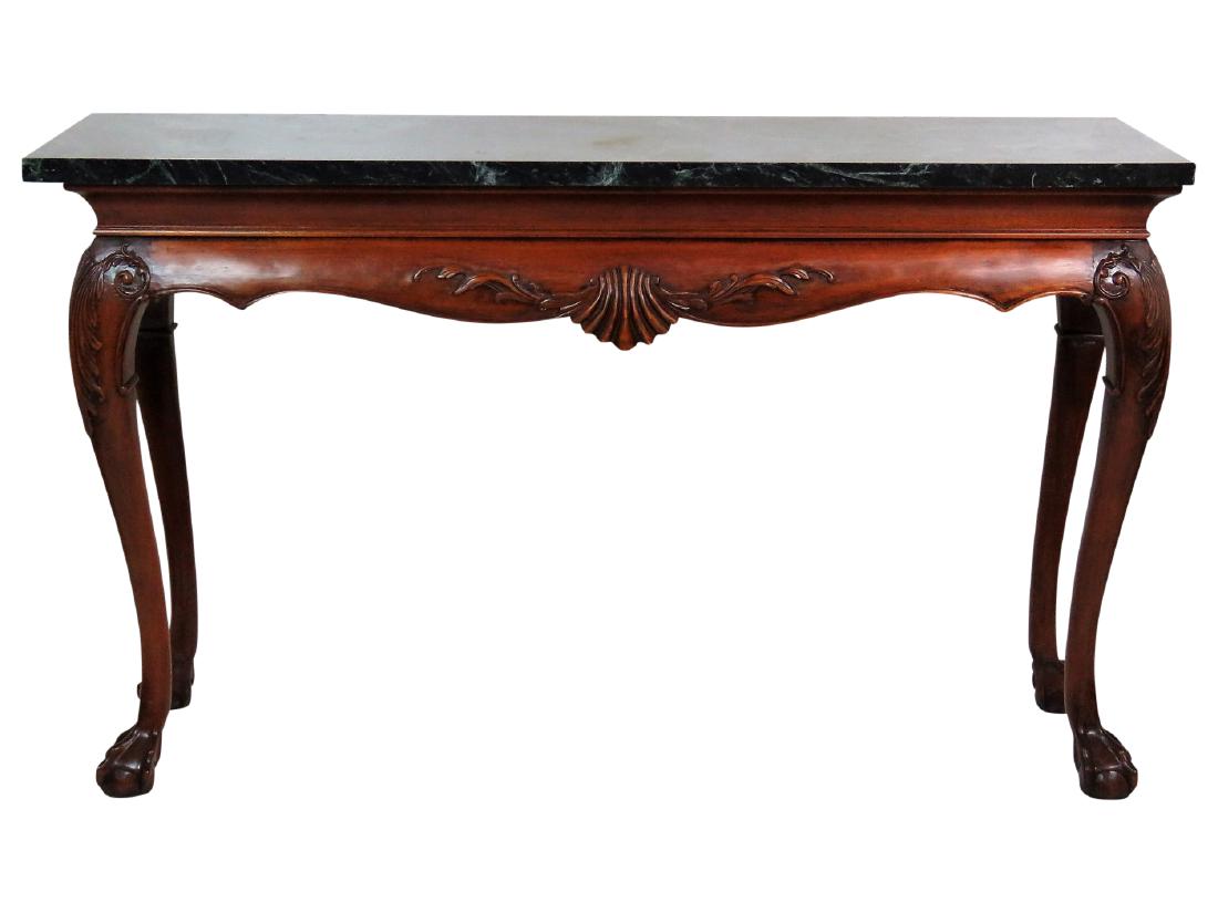 CHIPPENDALE STYLE MARBLETOP CARVED CONSOLE TABLE (1 of 5)