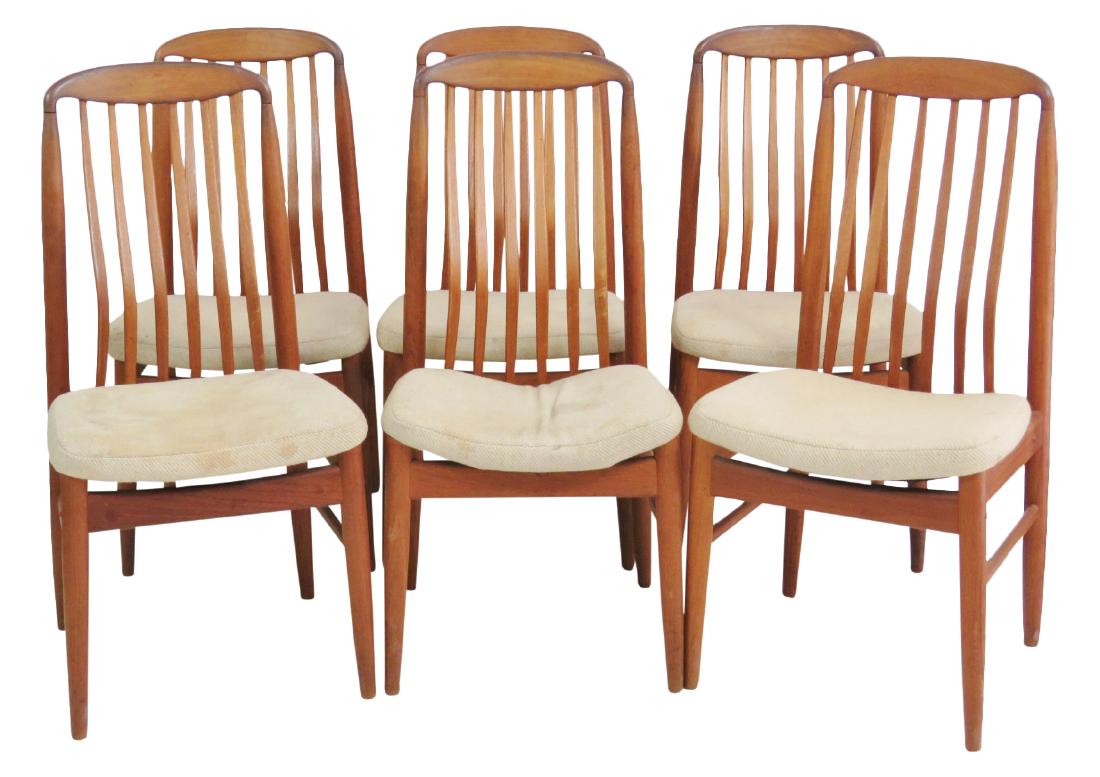 6 DANISH MODERN TEAK SLATTED BACK DINING CHAIRS (1 of 10)