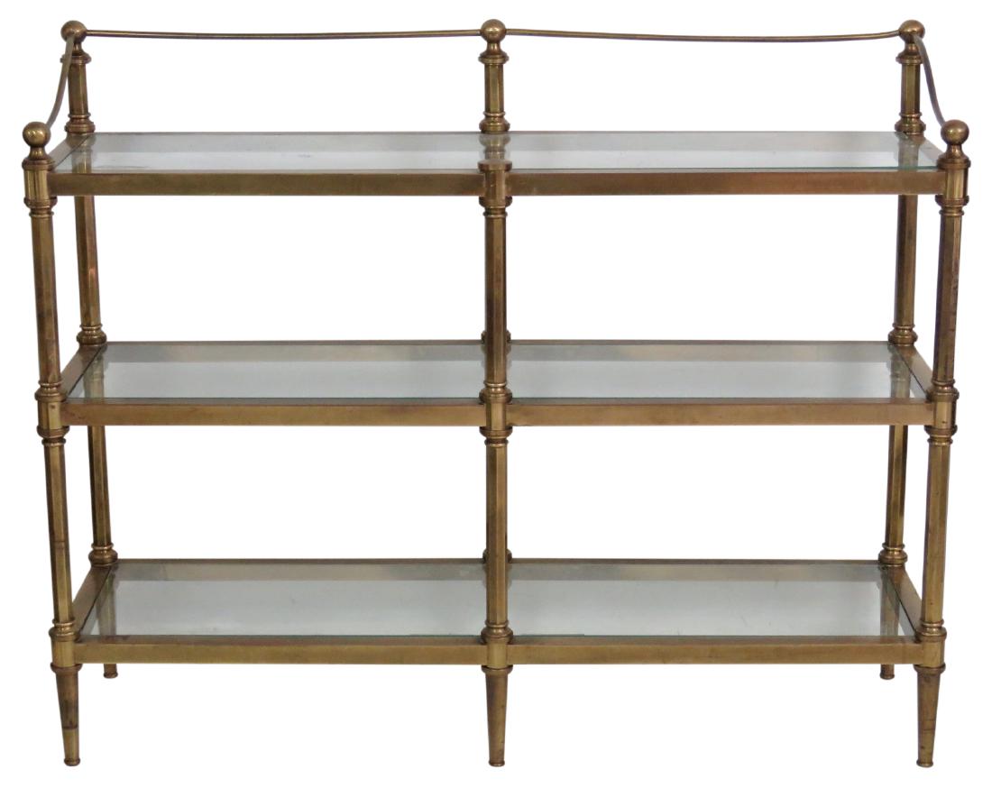 MASTERCRAFT BRASS & GLASS ETAGERE (1 of 8)