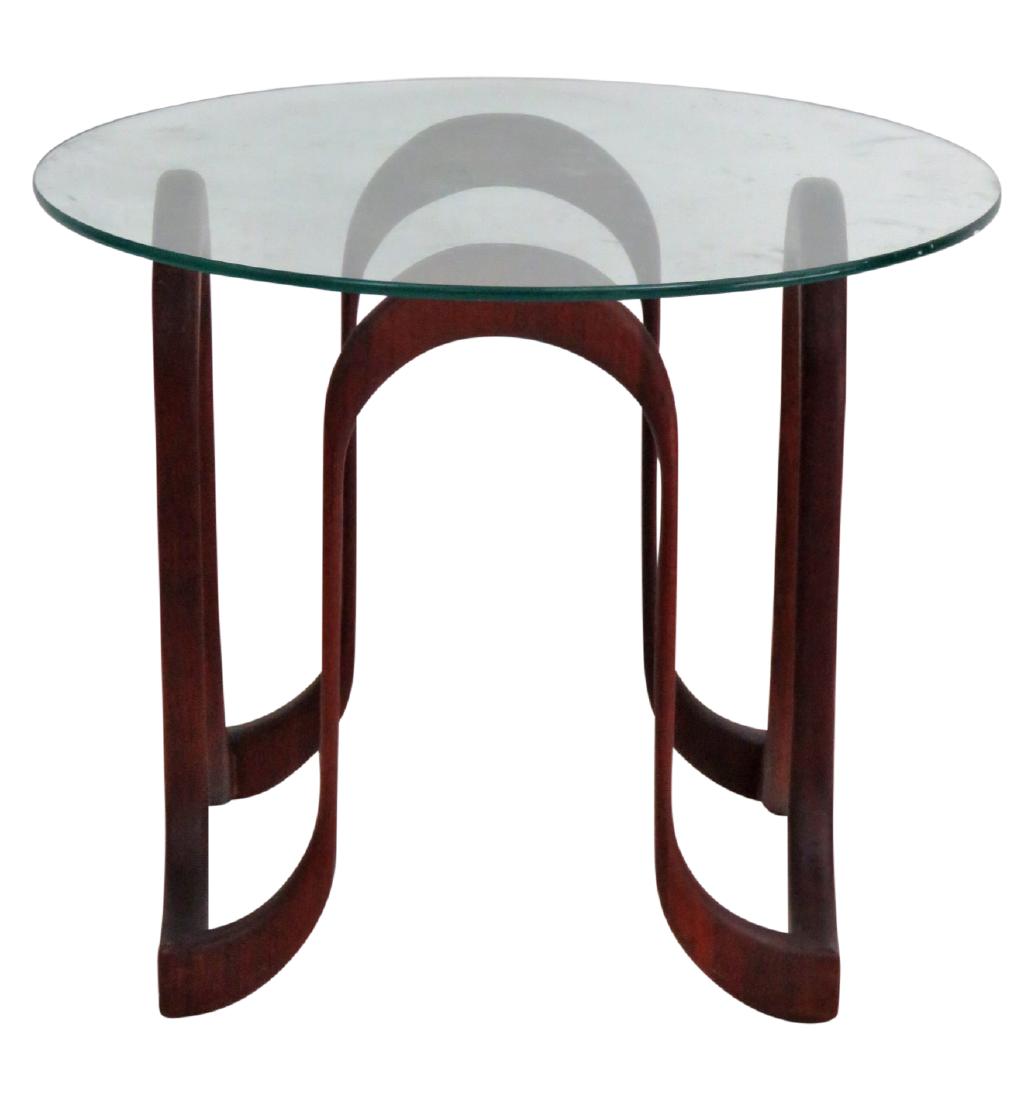 MODERN DANISH FREEFORM GLASSTOP SIDE TABLE (1 of 5)