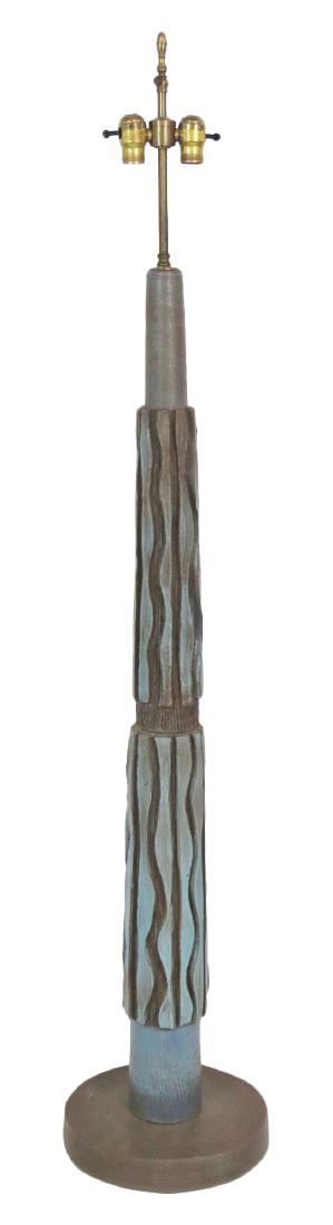 MID CENTURY MODERN POTTERY FLOOR LAMP (1 of 4)