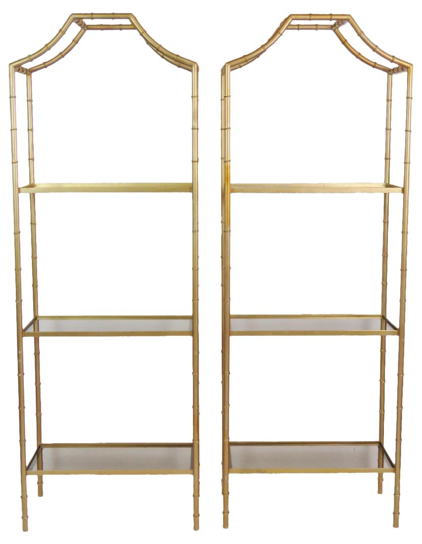 Pair FAUX BAMBOO ETAGERES (1 of 6)