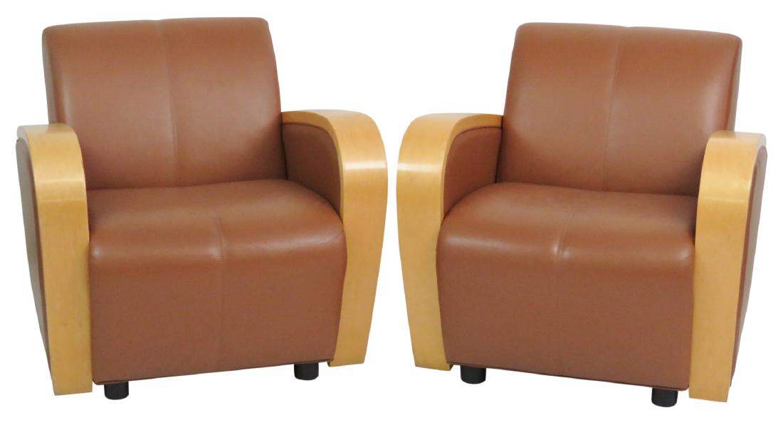 Pair ART DECO STYLE CLUB CHAIRS (1 of 5)