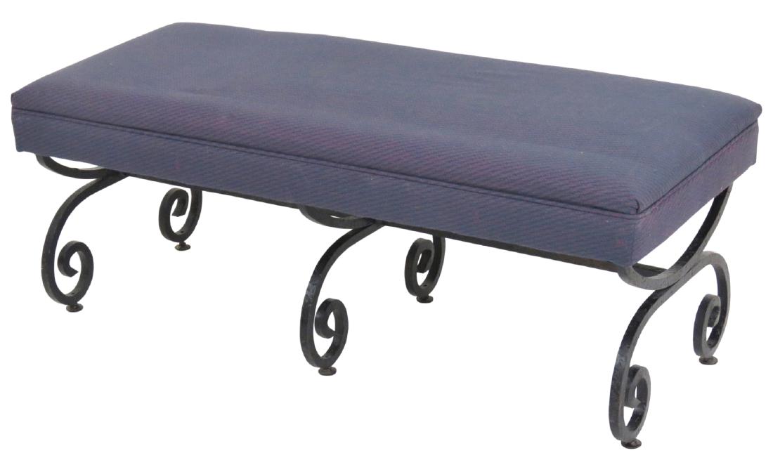 HOLLYWOOD REGENCY STYLE IRON BENCH (1 of 3)