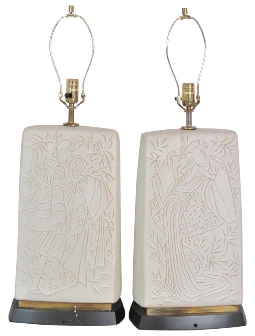 Pair ASIAN STYLE LAMPS (1 of 3)