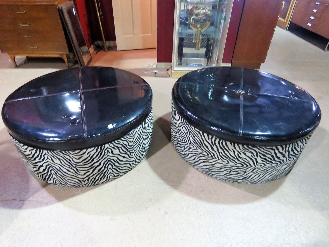 Pair MID CENTURY MODERN OTTOMANS (1 of 4)