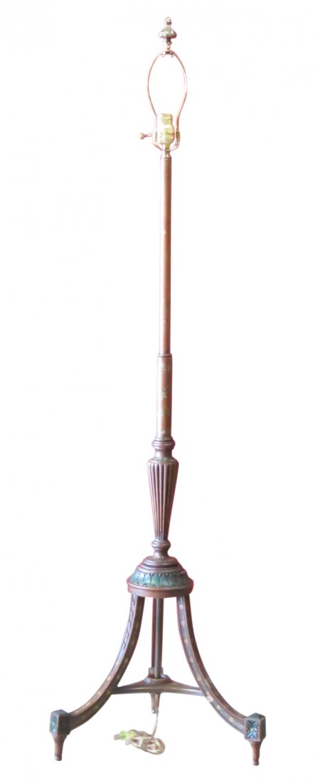 ADAMS STYLE PAINT DECORATED FLOOR LAMP (1 of 3)