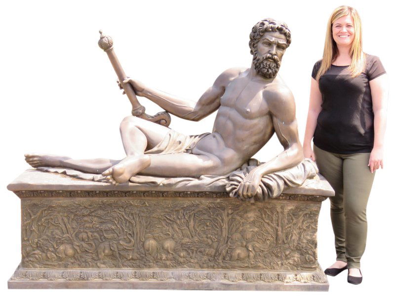 6 ft. BRONZE STATUE of a RECLINING ROMAN GOD (1 of 5)