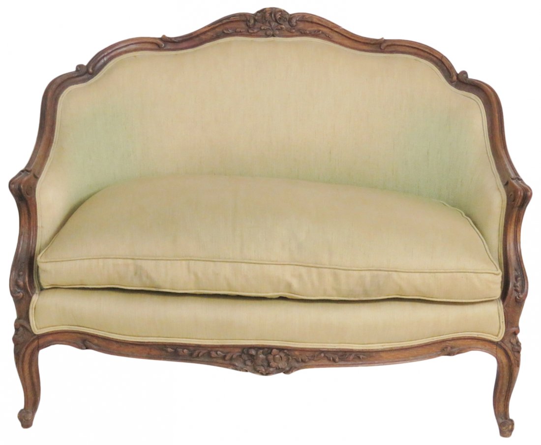 LOUIS XVI STYLE CARVED SETTEE (1 of 6)