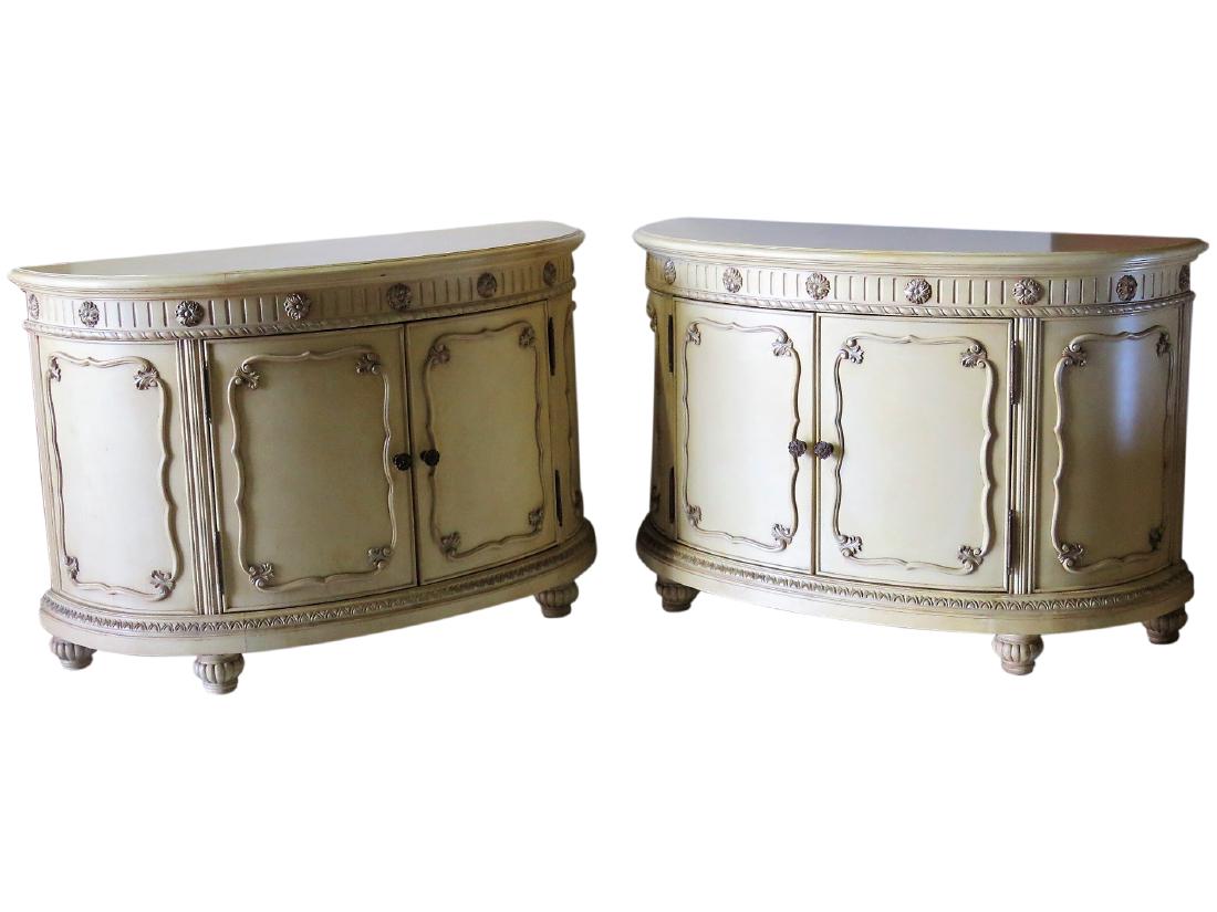 Pair SWEDISH STYLE DISTRESSED PAINTED COMMODES (1 of 5)