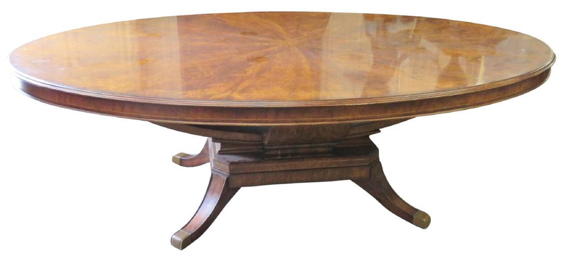REGENCY STYLE BURL WALNUT DINING TABLE (1 of 4)