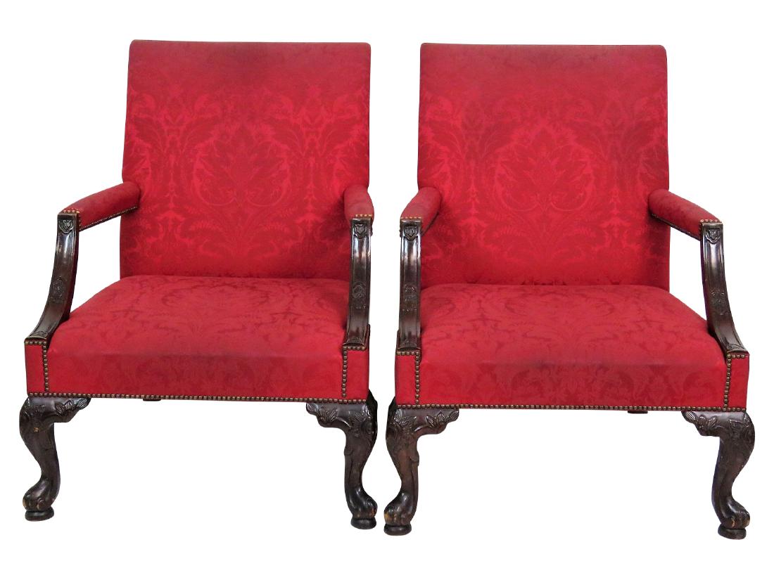 Pair BAKER GEORGIAN STYLE LOLLING CHAIRS (1 of 8)