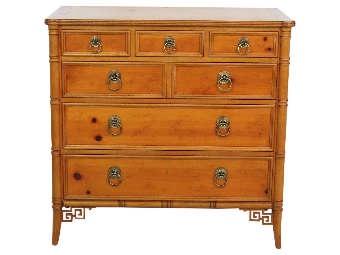 BAKER ASIAN STYLE FAUX BAMBOO CHEST of DRAWERS (1 of 5)