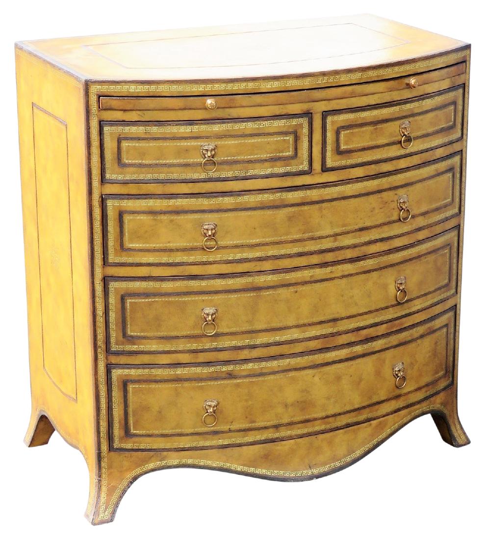 MAITLAND SMITH DECORATIVE LEATHER CHEST of DRAWERS (1 of 4)