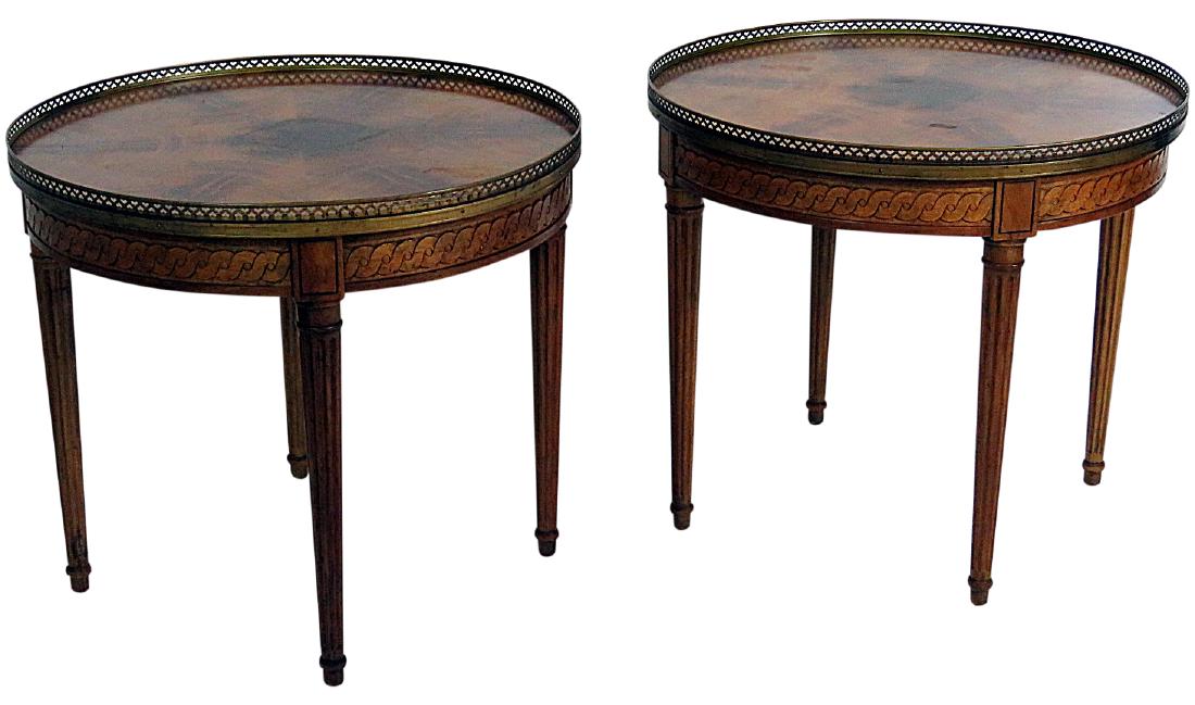 Pair BAKER BURL WALNUT END TABLES (1 of 8)
