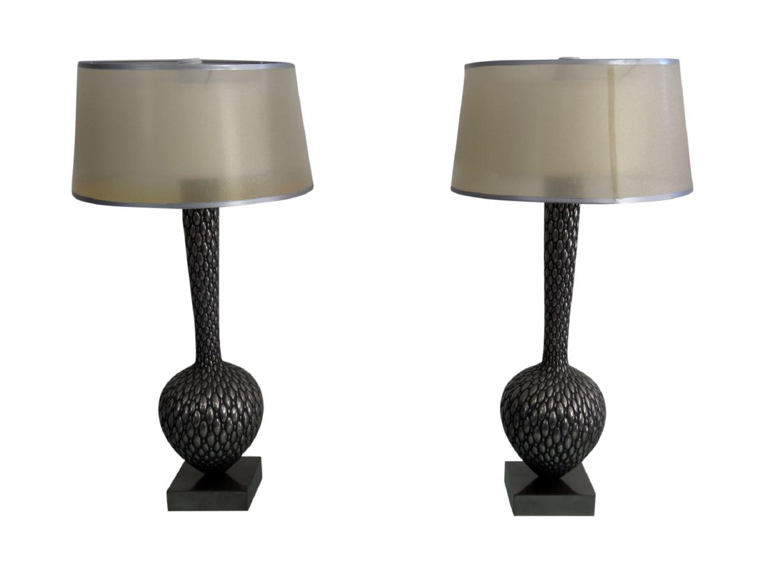 Pair MODERN DESIGN SHADED LAMPS (1 of 5)