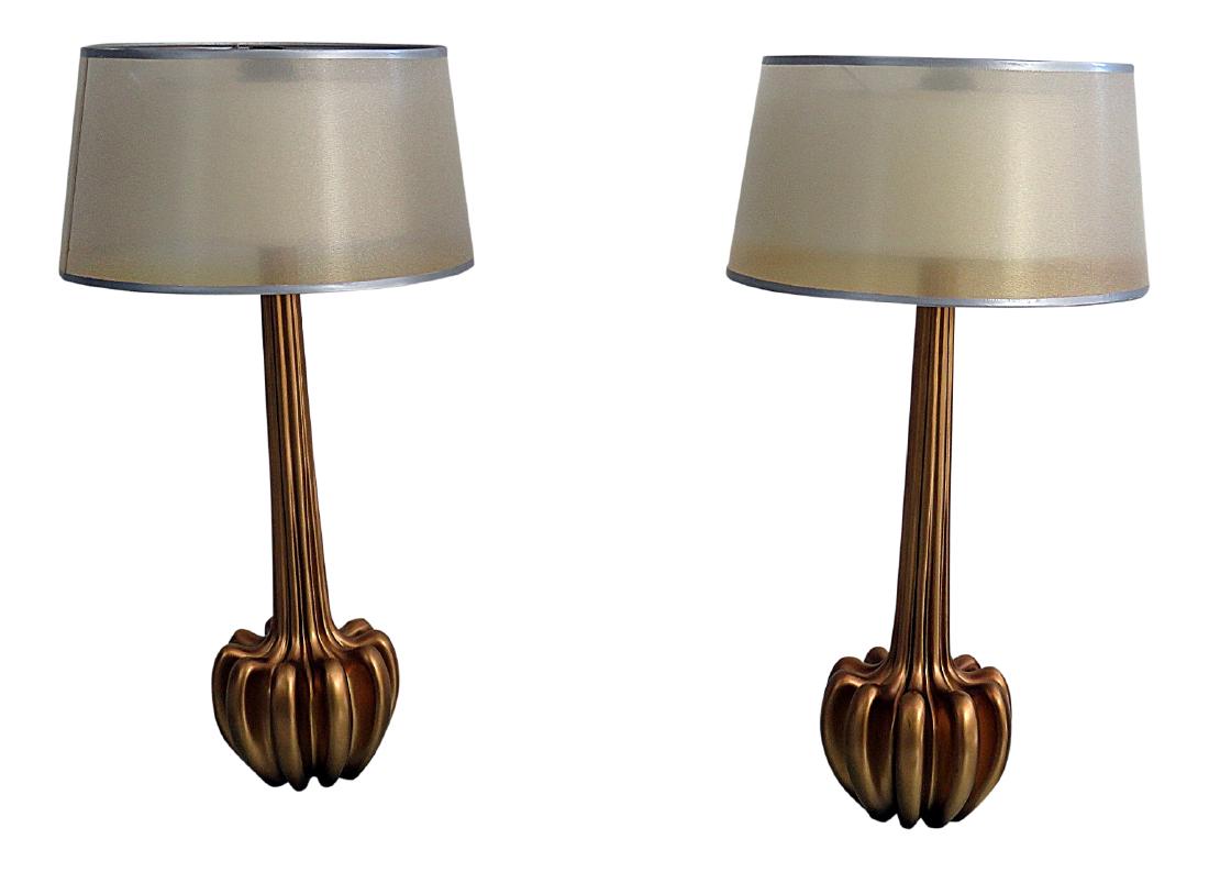 Pair MODERN DESIGN SHADED LAMPS (1 of 6)