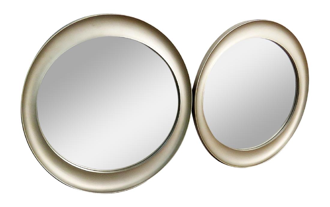 Pair DECO INSPIRED SILVER MIRRORS (1 of 3)