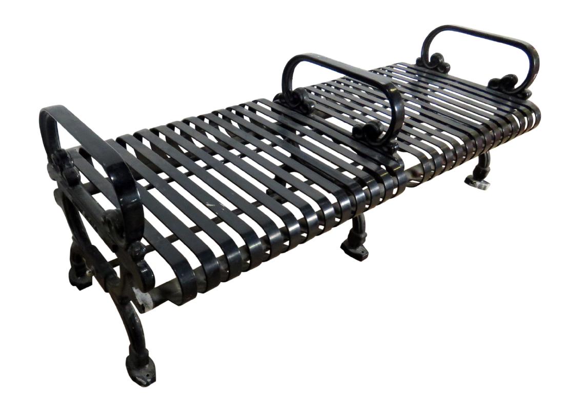 HEAVY BLACK IRON DOUBLE BENCHES from TRUMP PLAZA (1 of 5)