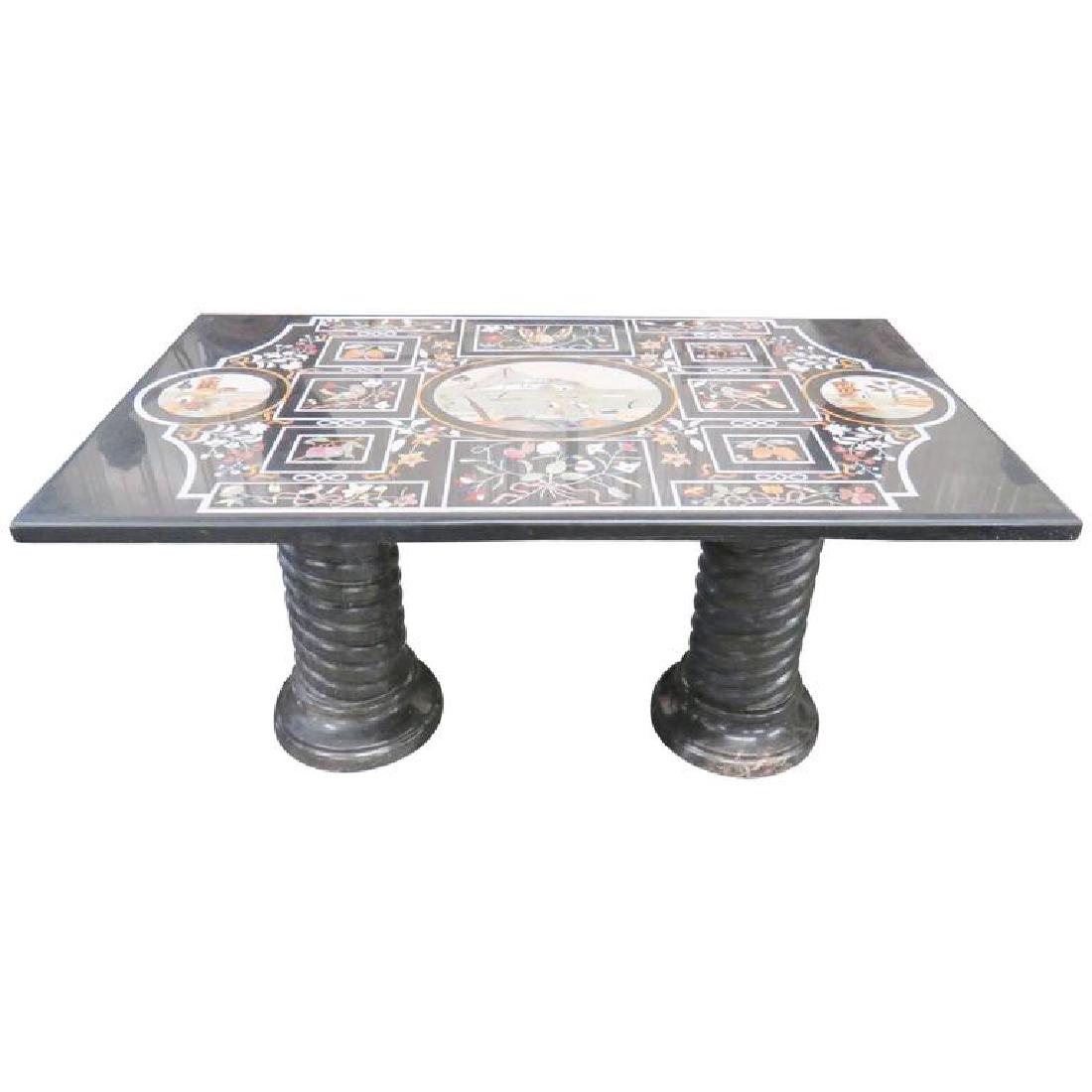 Italian Pietra Dura Inlaid Marble Dining Table (1 of 7)