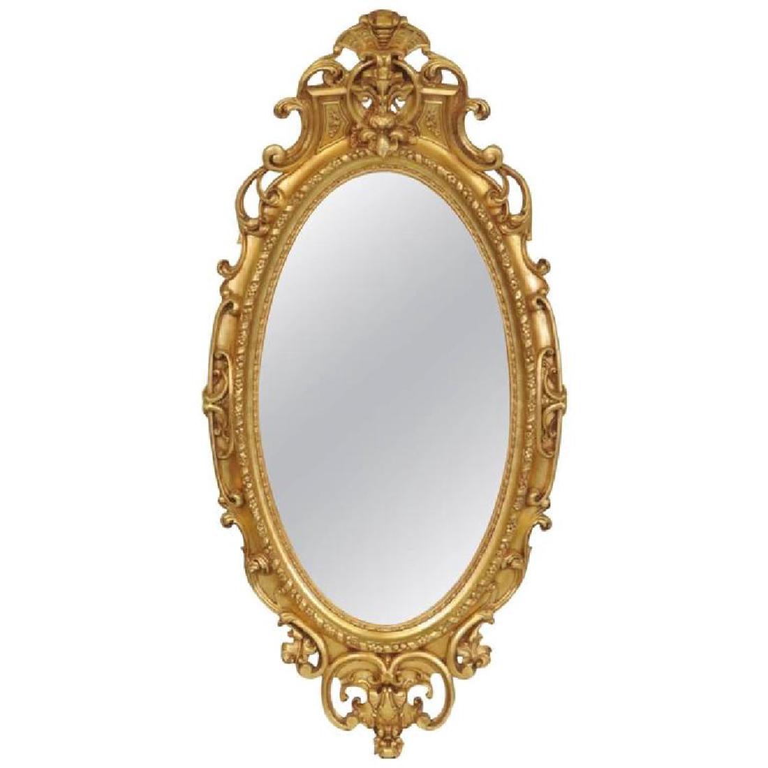 19th Century American Oval Gilt Mirror (1 of 4)
