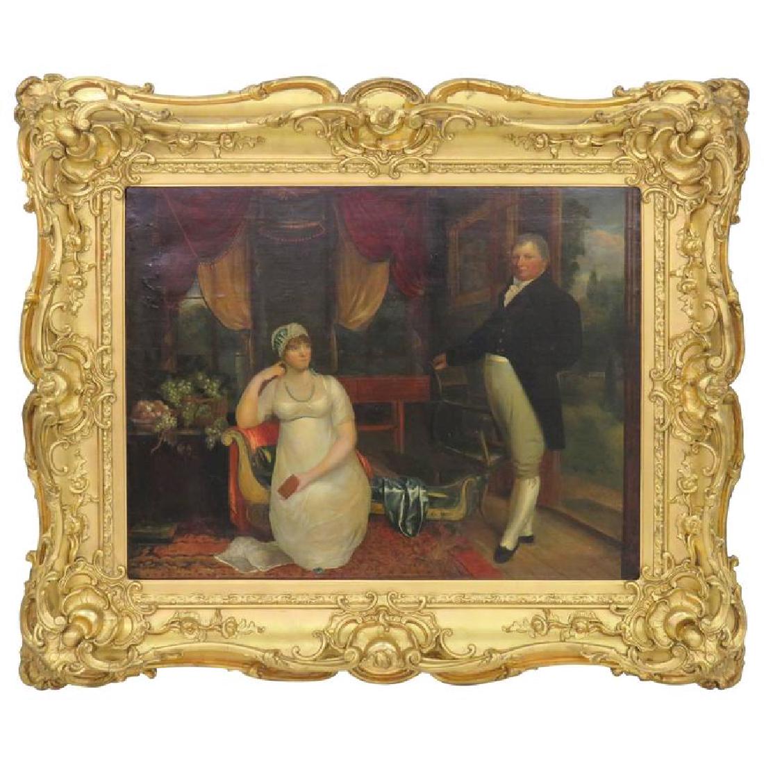 19th Century Painting Portrait of Lady and Gentleman (1 of 10)