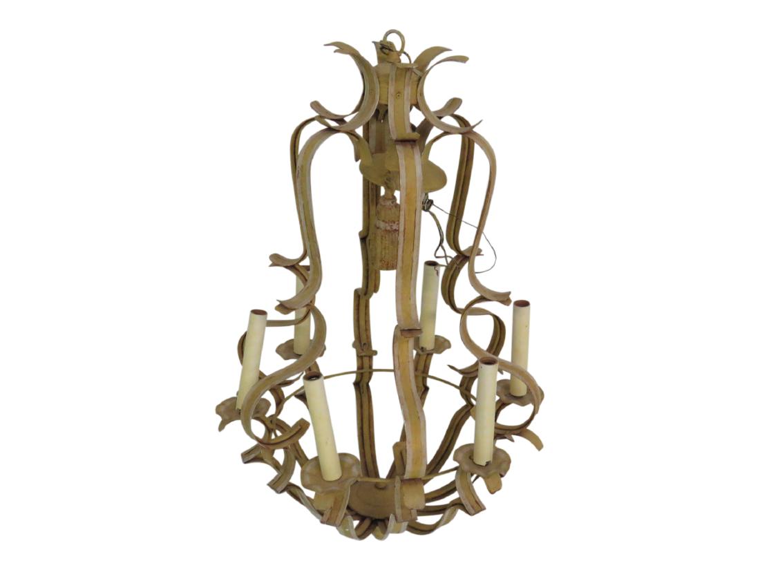 DECORATIVE METAL BIRDCAGE FORM CHANDELIER (1 of 8)