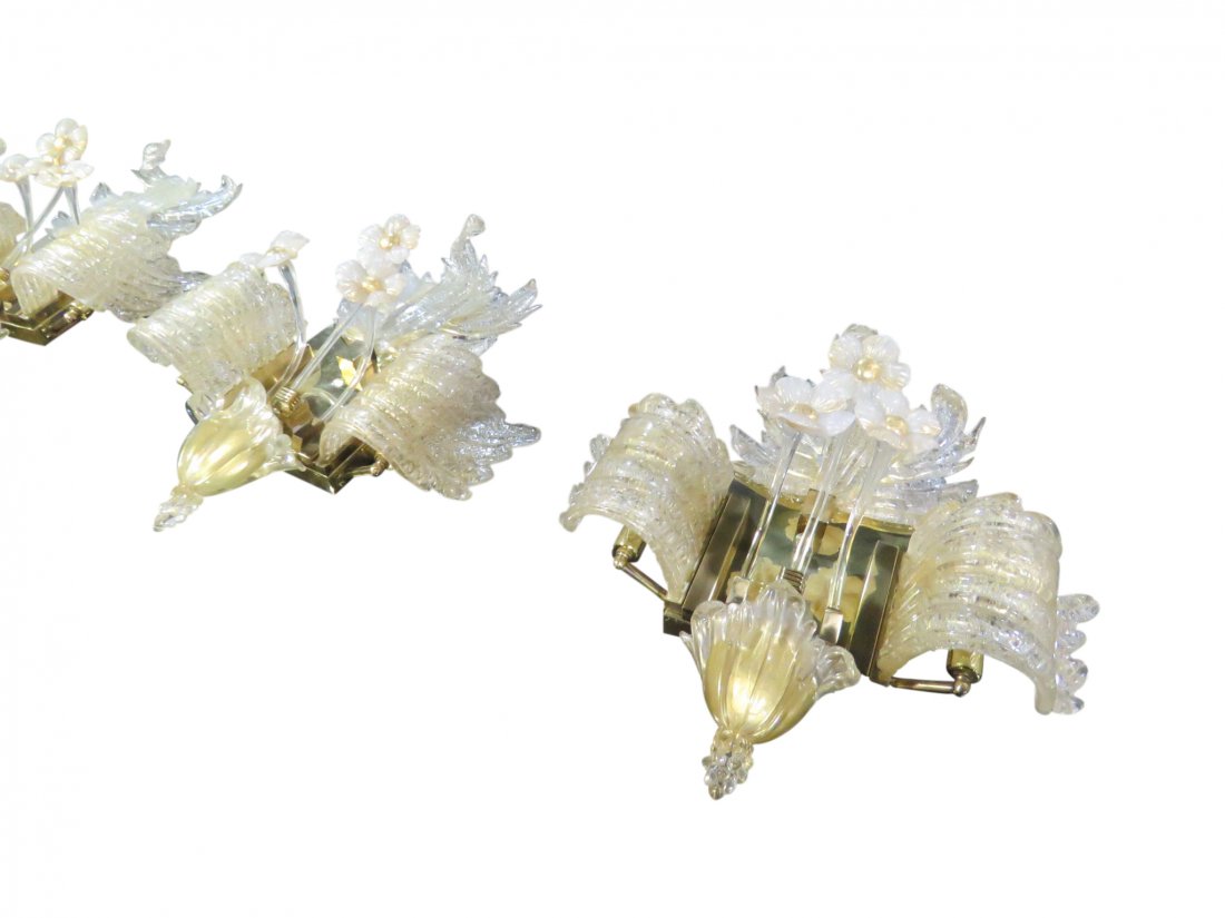 4 ITALIAN MURANO GLASS WALL SCONCES (1 of 5)