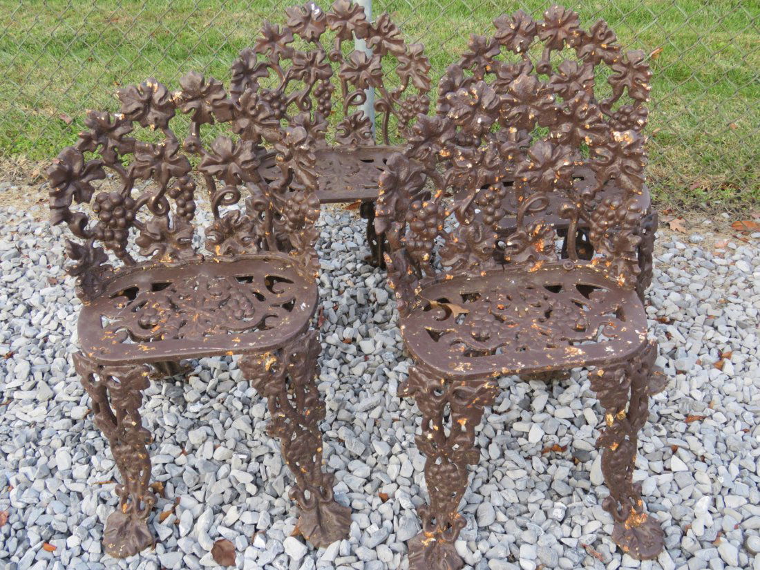 4 PIECE CAST IRON PATIO SET (1 of 6)