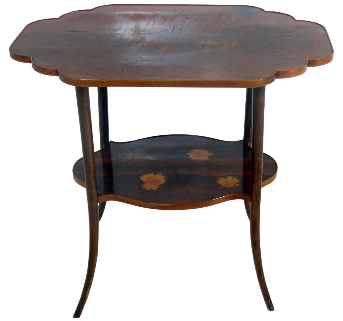 SIGNED GALLE TWO TIER INLAID TABLE (1 of 8)