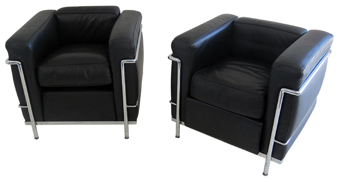 Pair LE CORBUSIER CLUB CHAIRS by CASSINA (1 of 4)