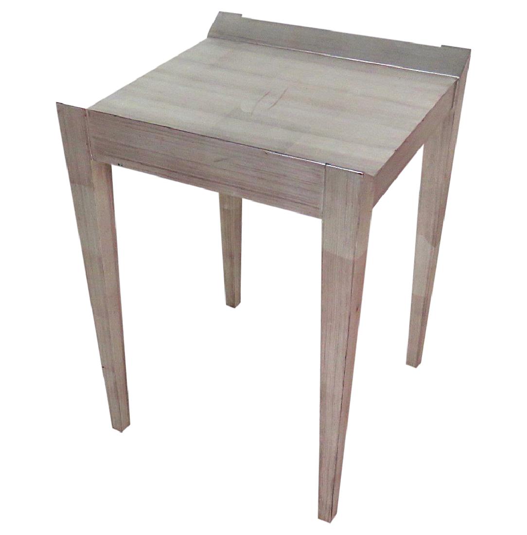 SILVER LEAF DISTRESSED END TABLE (1 of 2)