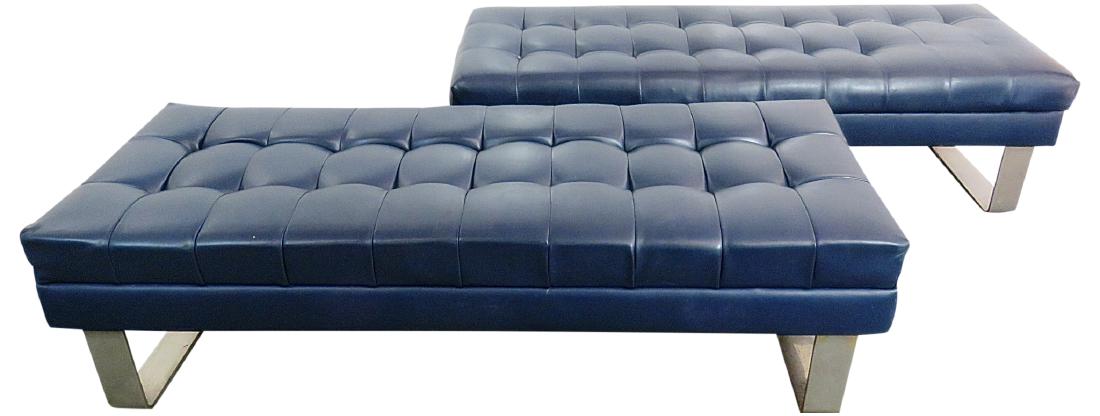 Pair  BENT CHROME BENCHES from TRUMP PLAZA (1 of 5)