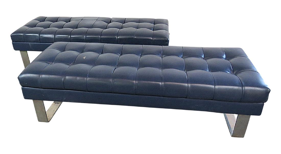 Pair BENT CHROME BENCHES from TRUMP PLAZA (1 of 6)