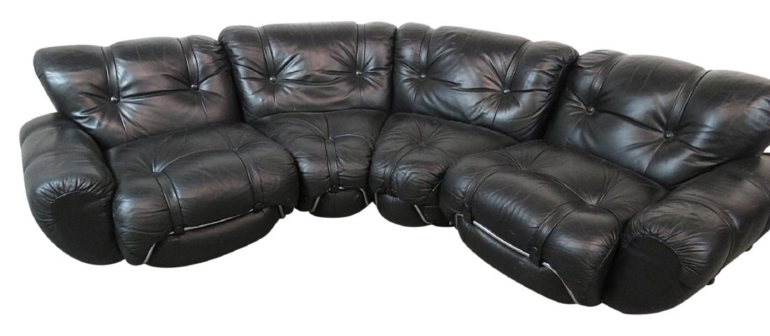 LEATHER UPHOLSTERED SOFA attr. B & B ITALIA (1 of 10)