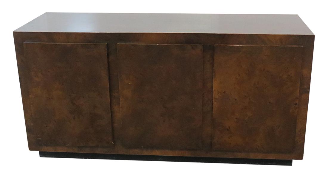 BAUGHMAN STYLE BURL WALNUT SIDEBOARD (1 of 7)