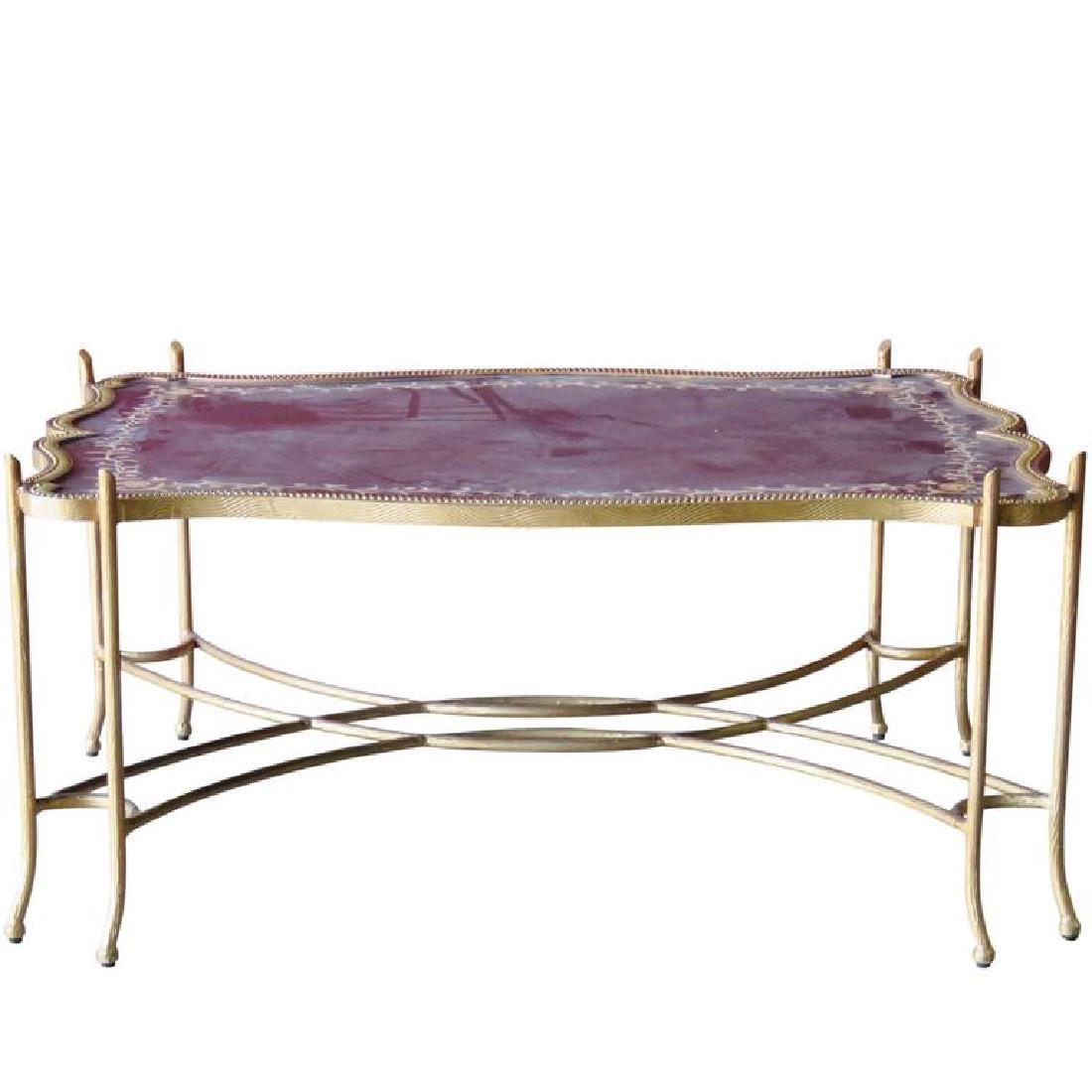 FAUX BRANCH FLORAL DECORATED COFFEE TABLE (1 of 4)