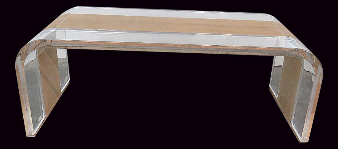 LUCITE WINDOW BENCH / COFFEE TABLE (1 of 5)