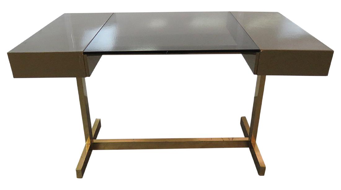 ITALIAN MODERN GLASS TOP DESK (1 of 8)
