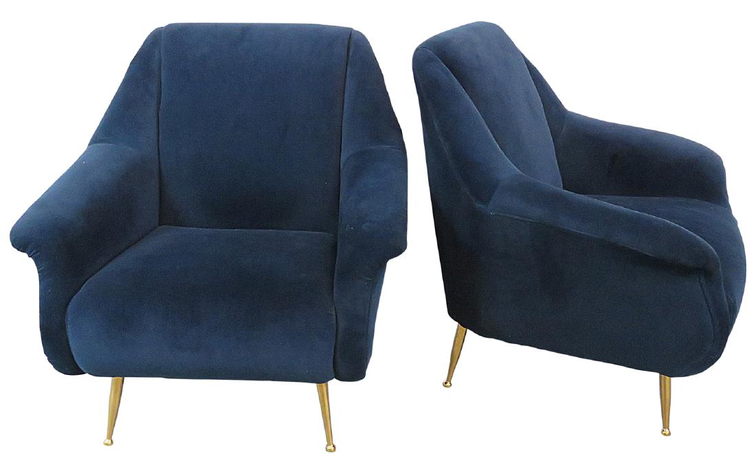 Pair ITALIAN MODERN STYLE LOUNGE CHAIRS (1 of 7)