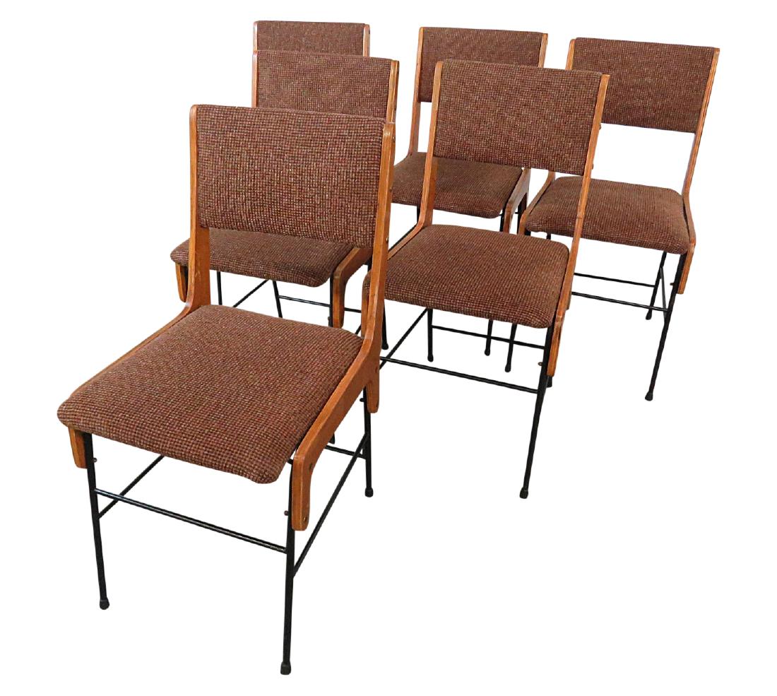 SET OF 6 TEAK DANISH DINING SIDE CHAIRS (1 of 8)