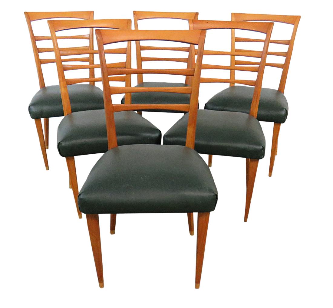 Set of 6 DINING SIDE CHAIRS Attr.  ICO PARISI (1 of 6)