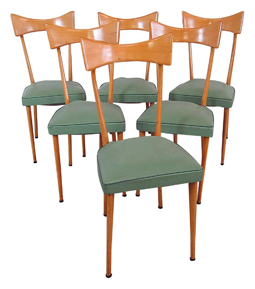 Set of 6 ICO PARISI STYLE DINING SIDE CHAIRS (1 of 5)