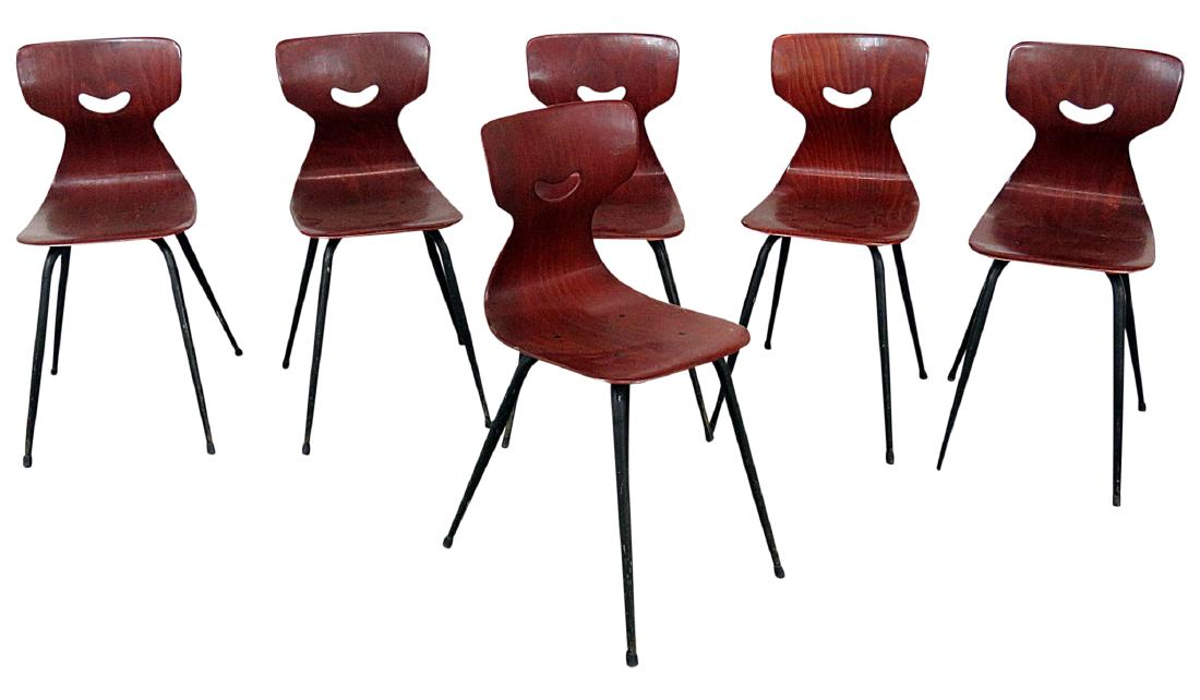 Set of 6 ITALIAN MODERN DINING SIDE CHAIRS (1 of 6)