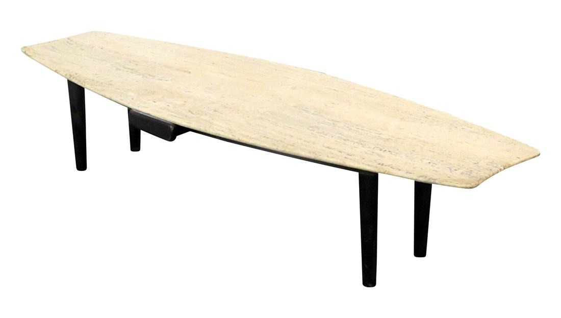 TRAVERTINE TOP COFFEE TABLE (1 of 4)