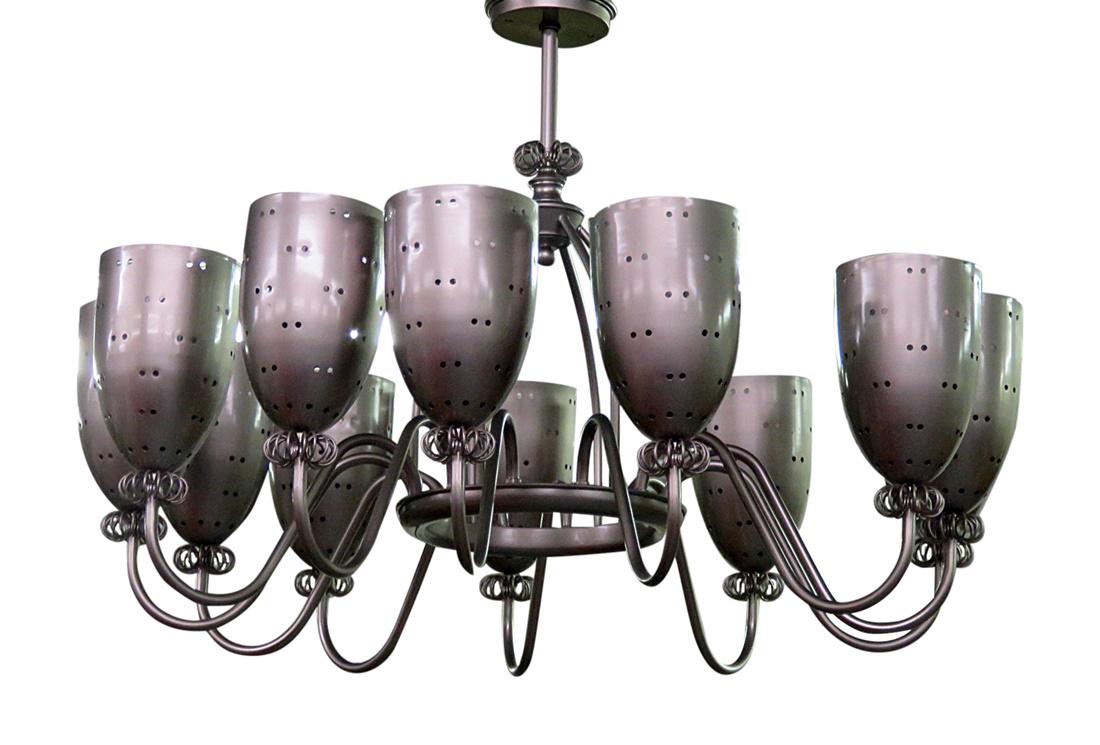 MCM SILVERED CONE CHANDELIER (1 of 3)