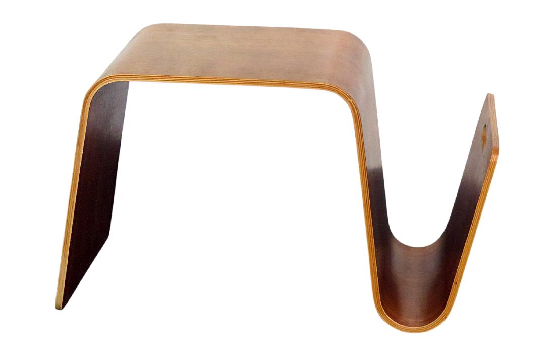 KNOLL STYLE BENTWOOD TABLE MAGAZINE RACK (1 of 4)