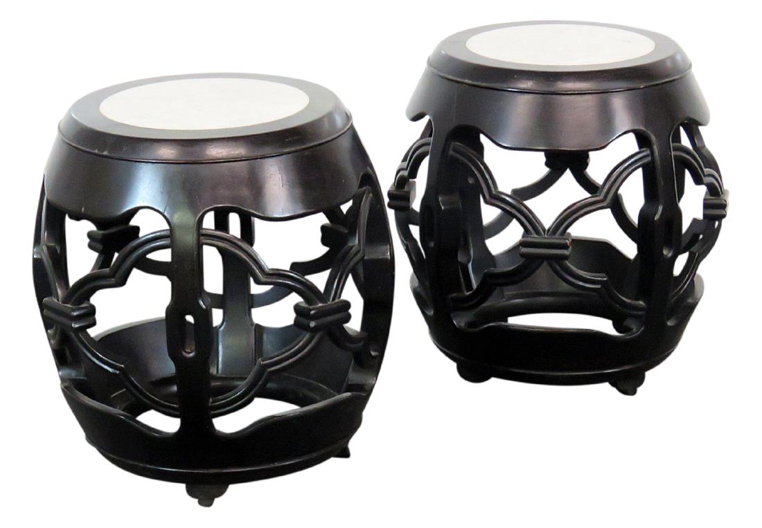 2 ASIAN MODERN MARBLETOP SIDETABLES (1 of 6)