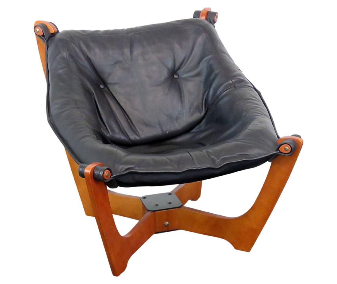 MCM CHAIR WITH LEATHER UPHOLSTERY (1 of 4)